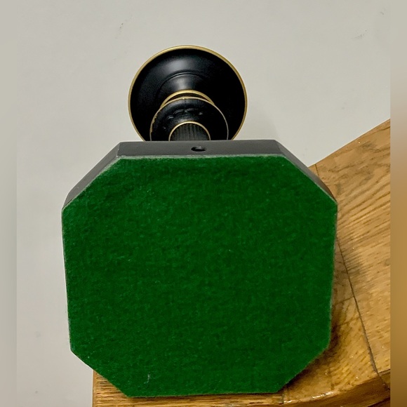 Vtg Felt Lined Base Metal Pillar Style Lamp Body Candle Stick Holder - Picture 10 of 11